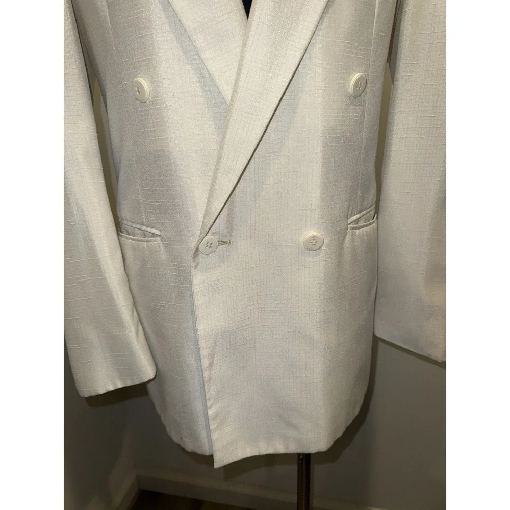 Primo White Mens Silk Blazer USA Made Size 40R - Picture 9 of 10